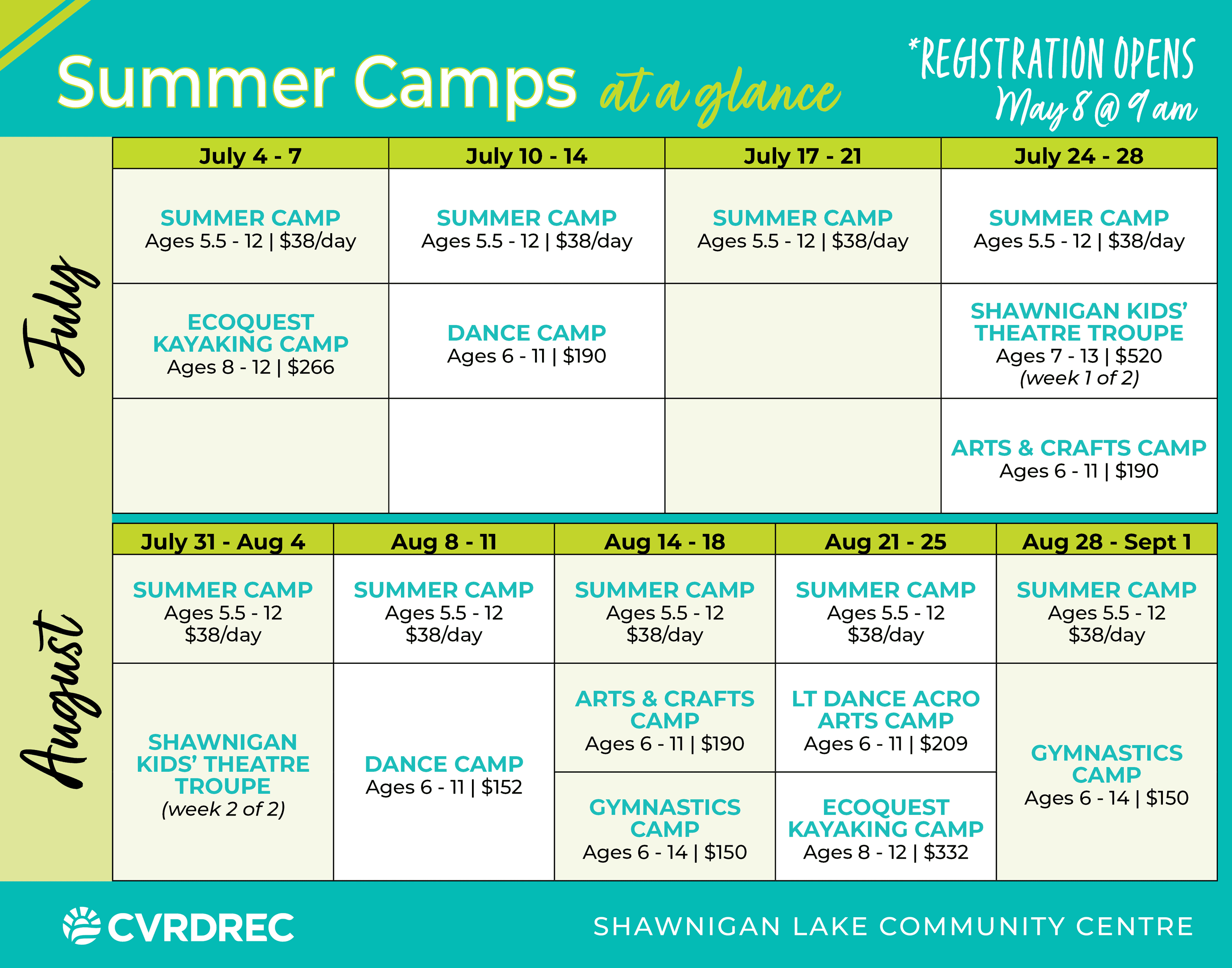 SLCC - Summer Camps at a Glance 2023