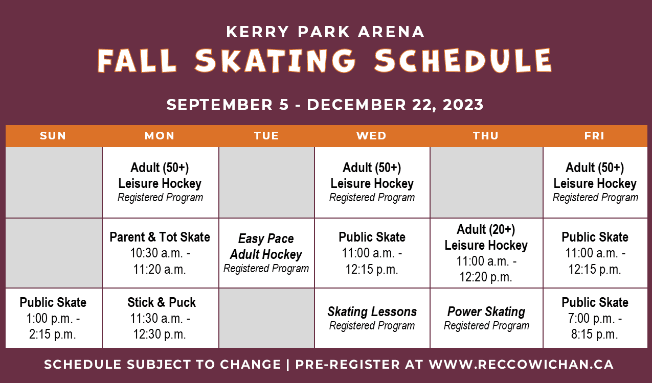 KPRC - Skating Schedule Fall 2023