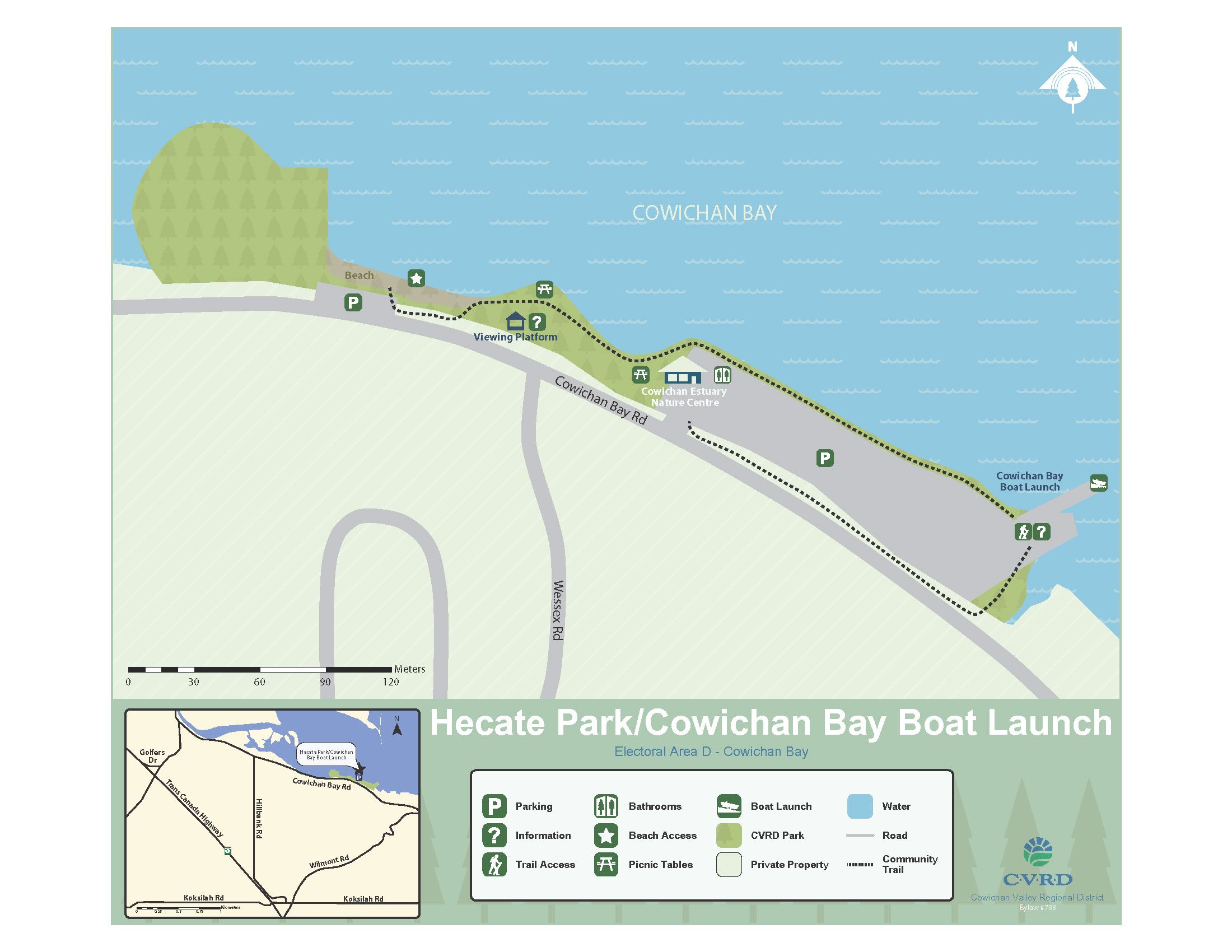 Cowichan Bay Boat Launch Park Map