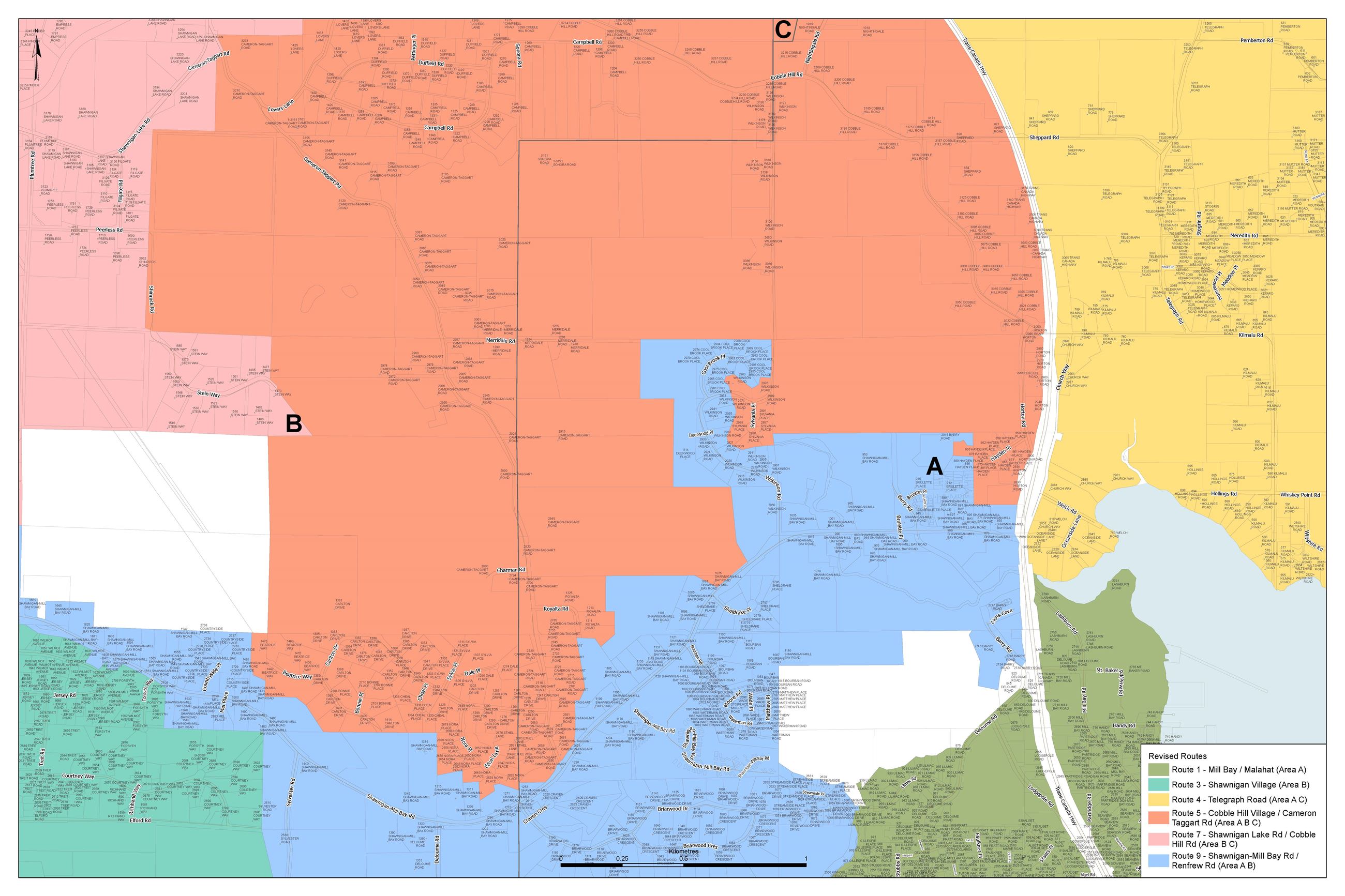 2022-11-21 Shawnigan Lake-Mill Bay Road Route Map 2 Opens in new window