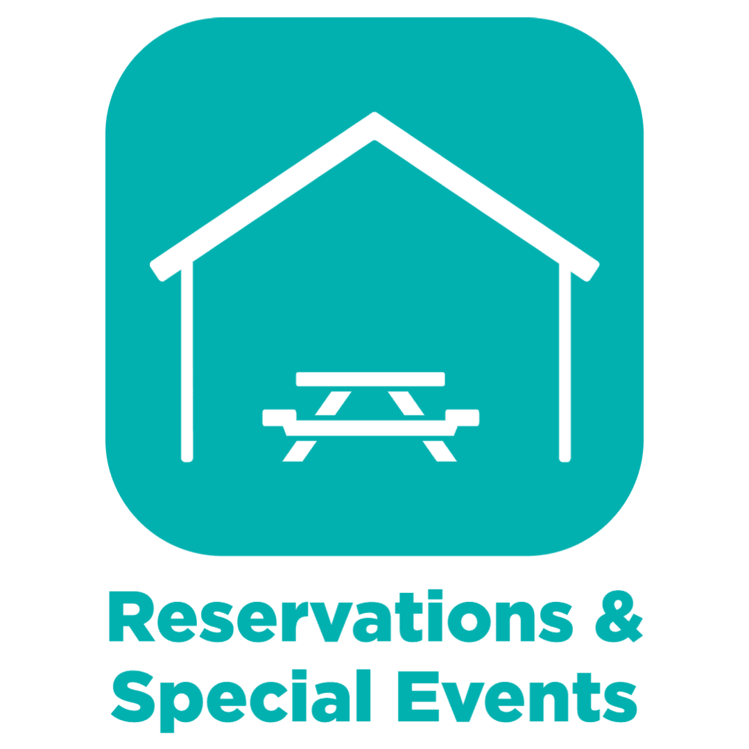 Clickable icon to visit Reservations & Special Events webpage Opens in new window