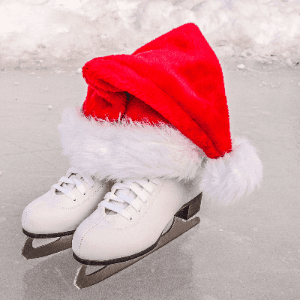 skates with santa hat